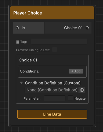 ConditionDefinition foldout expanded with object picker