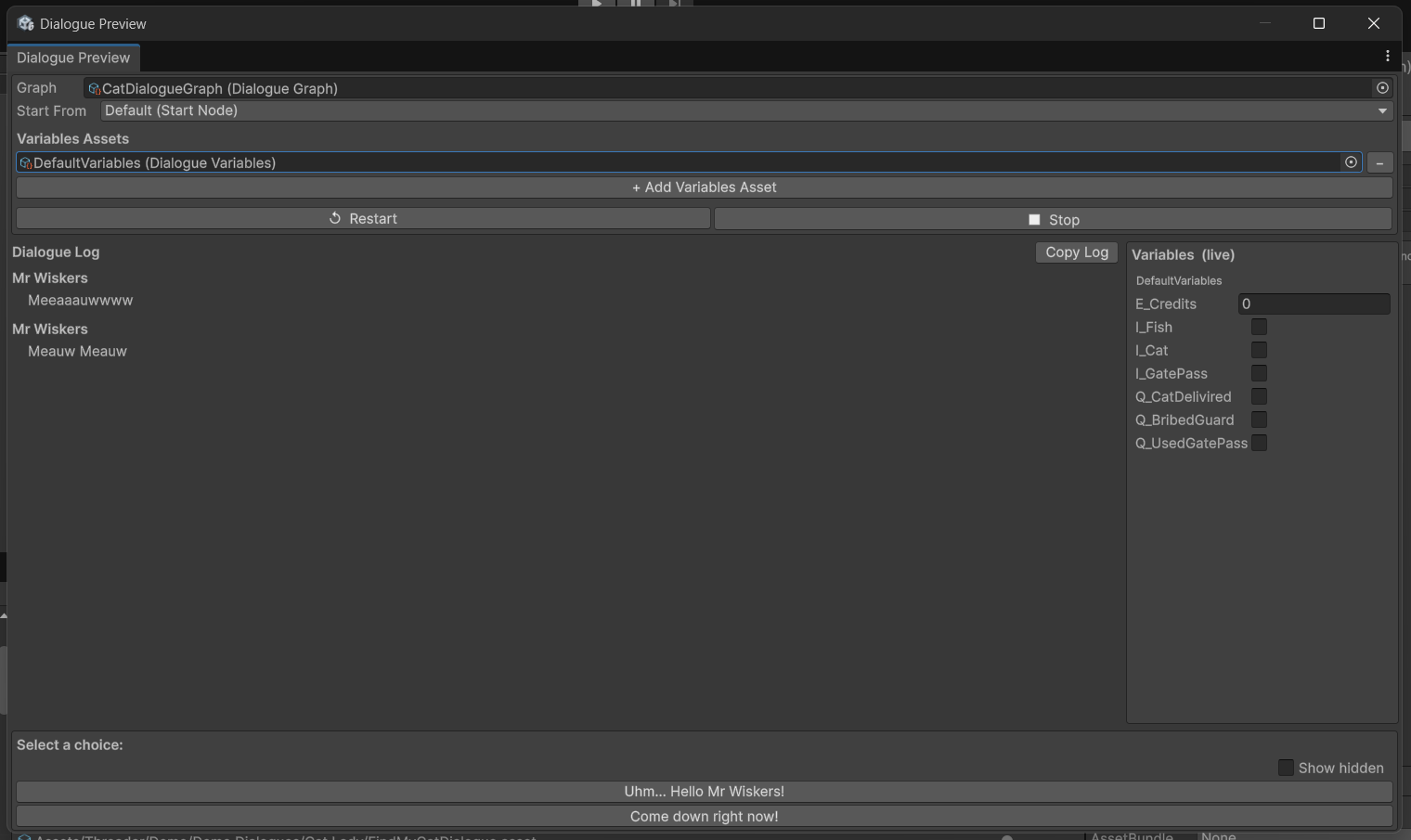 Dialogue Preview Window