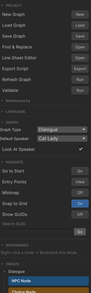 Graph editor sidebar